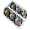 6pcs Black with Gold Beads Chocolate Strawberries Gift Box